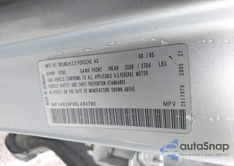 2006 Porsche Cayenne S/S Titanium Edition from USA, damaged, VIN WP1AB29P96LA60780